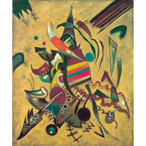 Points, 1920 Gold Ornate Wood Framed Art Print with Double Matting by Kandinsky, Wassily