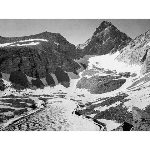 Junction Peak, Kings River Canyon, proposed as a national park, California, 1936 White Modern Wood Framed Art Print by Adams, Ansel