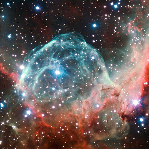 Thors Helmet Nebula Black Modern Wood Framed Art Print by ESO/B. Bailleul