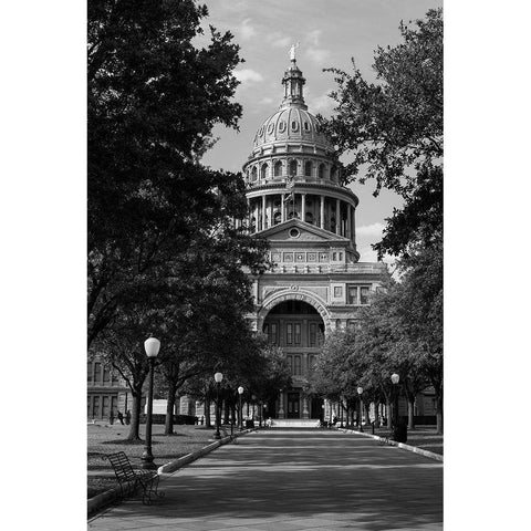 The Texas Capitol, Austin, Texas, 2014 - Black and White White Modern Wood Framed Art Print by Highmith, Carol