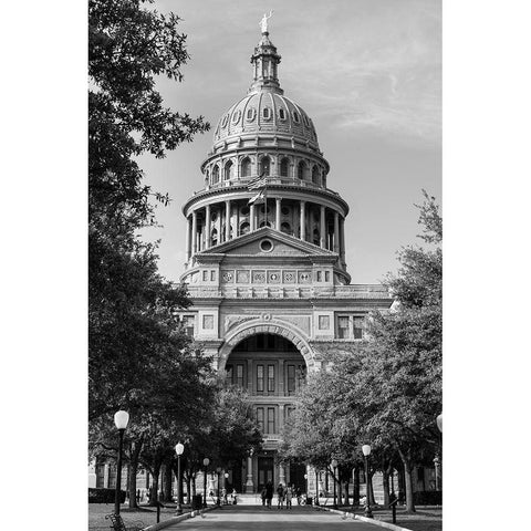 The Texas Capitol, Austin, Texas, 2014 - Black and White White Modern Wood Framed Art Print by Highmith, Carol