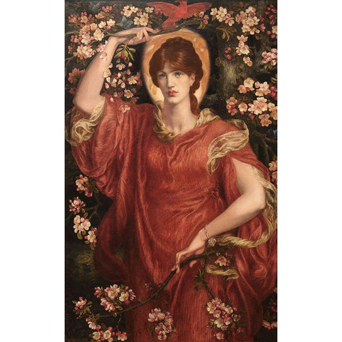 A Vision of Fiammetta, 1878 White Modern Wood Framed Art Print by Rossetti, Dante Gabriel