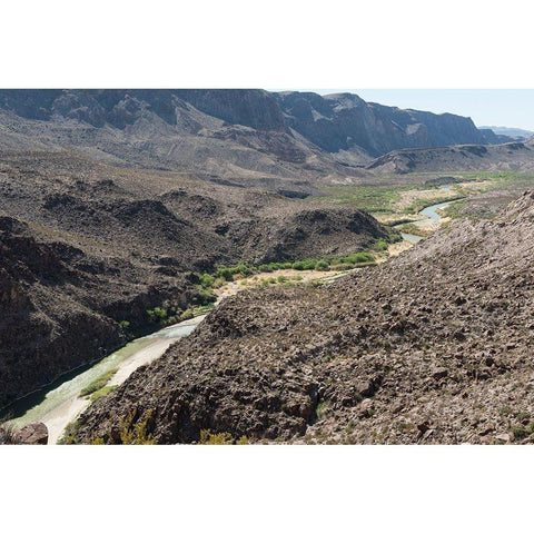 View of the Rio Grande River along Texas Rt. 170 White Modern Wood Framed Art Print by Highmith, Carol