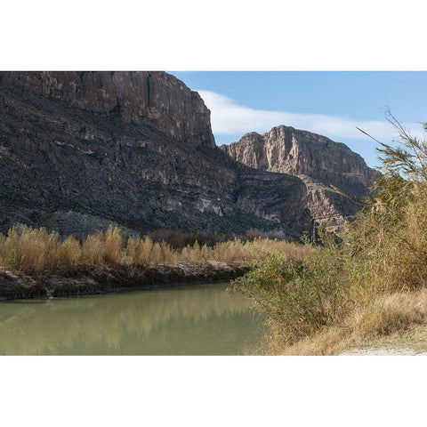 The Rio Grande River in Big Bend National Park, TX White Modern Wood Framed Art Print by Highmith, Carol