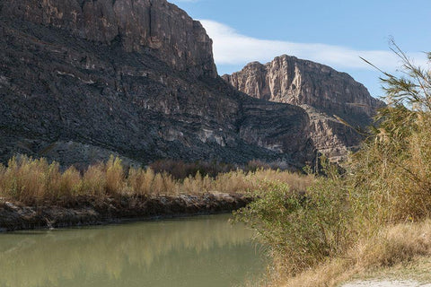 The Rio Grande River in Big Bend National Park, TX Black Ornate Wood Framed Art Print with Double Matting by Highmith, Carol