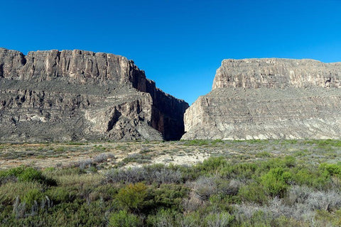 Scene from Big Bend National Park in Brewster County, TX White Modern Wood Framed Art Print with Double Matting by Highmith, Carol