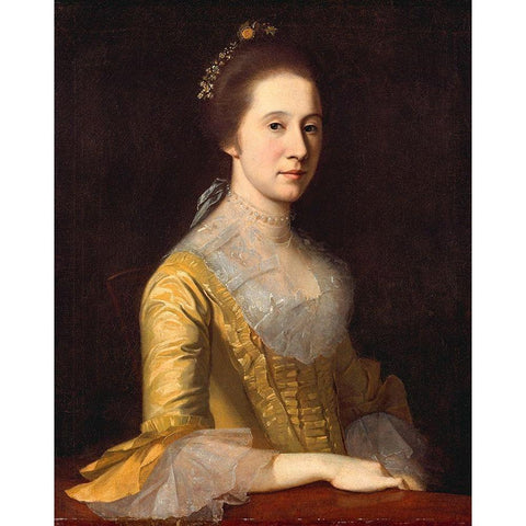 Margaret Strachan (Mrs. Thomas Harwood) Black Modern Wood Framed Art Print with Double Matting by Peale, Charles Willson