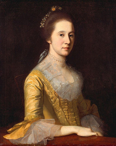 Margaret Strachan (Mrs. Thomas Harwood) Black Ornate Wood Framed Art Print with Double Matting by Peale, Charles Willson