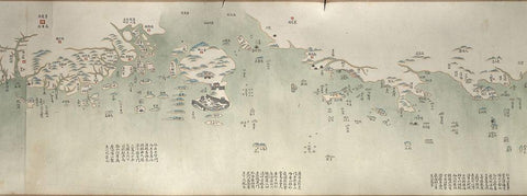 Coastal Map of China White Modern Wood Framed Art Print with Double Matting by Vintage Maps