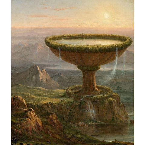 The Titans Goblet Black Modern Wood Framed Art Print by Cole, Thomas
