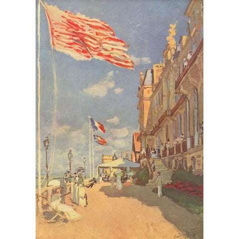 Hotel Des Roches Noires in Trouville Black Modern Wood Framed Art Print by Monet, Claude