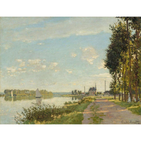 Argenteuil White Modern Wood Framed Art Print by Monet, Claude