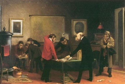Scientists at Work White Modern Wood Framed Art Print with Double Matting by Beard, William Holbrook