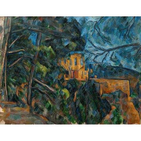 Château Noir Black Modern Wood Framed Art Print with Double Matting by Cezanne, Paul