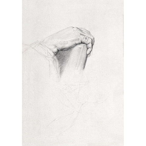 The Hand of Poussin, After Ingres  Black Modern Wood Framed Art Print by Seurat, Georges