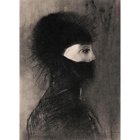 Armor Gold Ornate Wood Framed Art Print with Double Matting by Redon, Odilon