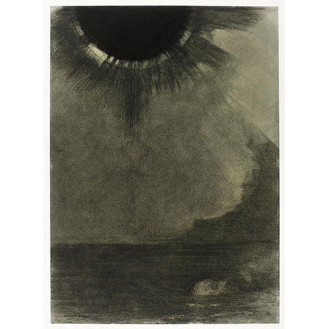 The Walleye Gold Ornate Wood Framed Art Print with Double Matting by Redon, Odilon