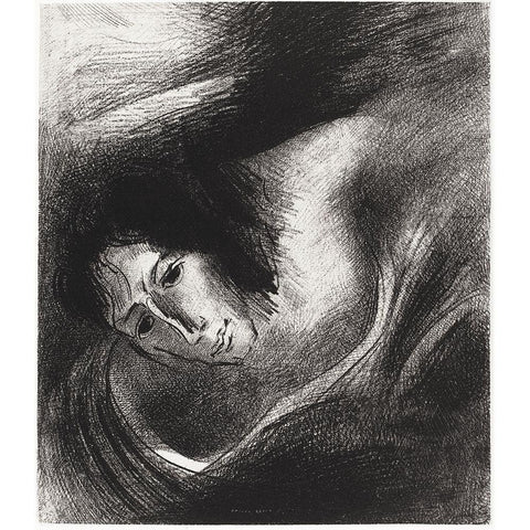 And the Devil That Deceived Them Was Cast Into the Lake of Fire and Brimstone, Where the Beast and t White Modern Wood Framed Art Print by Redon, Odilon