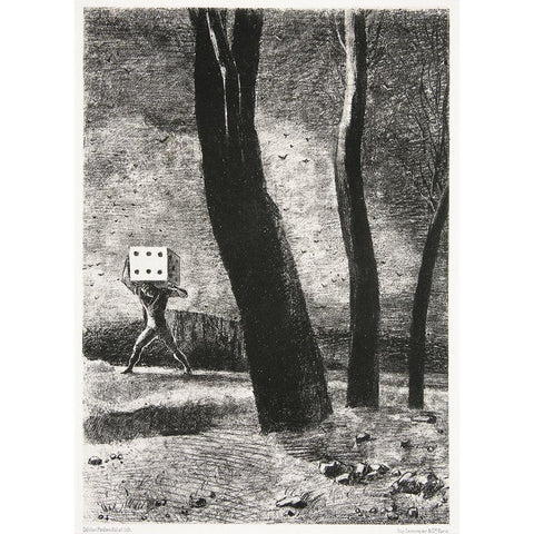 Le Joueur Gold Ornate Wood Framed Art Print with Double Matting by Redon, Odilon