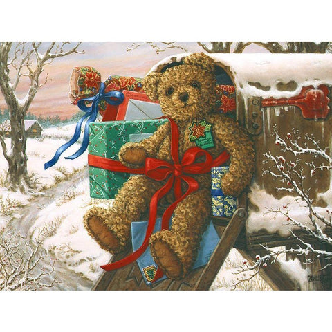 Special Delivery Black Modern Wood Framed Art Print by Kruskamp, Janet