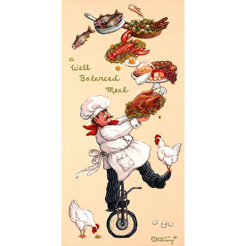 A Well Balanced Meal Black Modern Wood Framed Art Print with Double Matting by Kruskamp, Janet