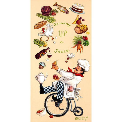 Serving Up A Feast Black Modern Wood Framed Art Print by Kruskamp, Janet