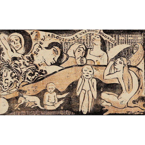 Love, and You Will Be Happy White Modern Wood Framed Art Print by Gauguin, Paul