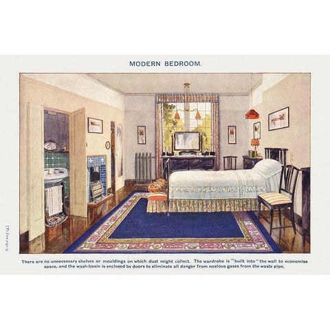 Modern bedroom Black Modern Wood Framed Art Print with Double Matting by Mrs. Beeton''s Book of Household Management