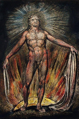 The robe of the promise illustration from Milton Black Ornate Wood Framed Art Print with Double Matting by Blake, William