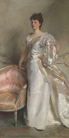 Mrs. George Swinton (Elizabeth Ebsworth) White Modern Wood Framed Art Print with Double Matting by Sargent, John Singer