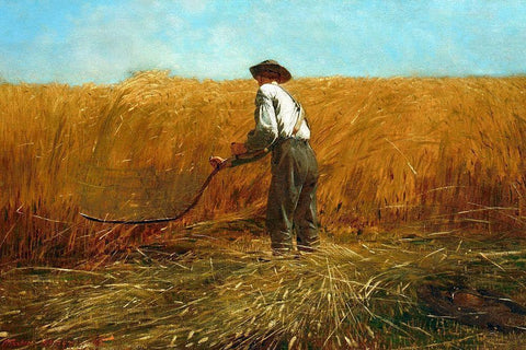 The Veteran in a New Field White Modern Wood Framed Art Print with Double Matting by Homer, Winslow