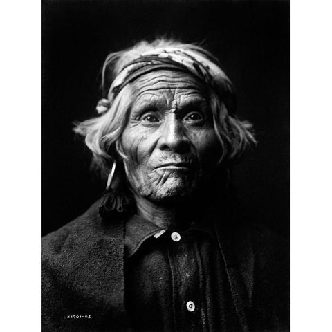 Wyemah, Taos Indian, ca. 1905 White Modern Wood Framed Art Print by Curtis, Edward