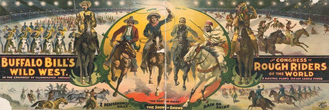 The Show of Shows White Modern Wood Framed Art Print with Double Matting by Buffalo Bills Wild West Show Poster