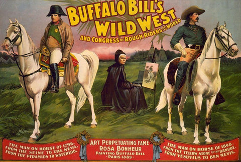 Congress of Rough Riders of the World White Modern Wood Framed Art Print with Double Matting by Buffalo Bills Wild West Show Poster
