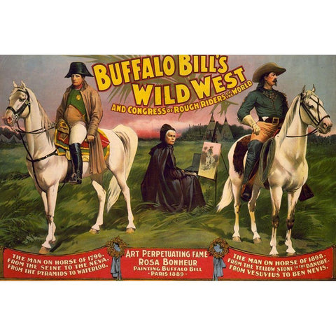 Congress of Rough Riders of the World White Modern Wood Framed Art Print by Buffalo Bills Wild West Show Poster