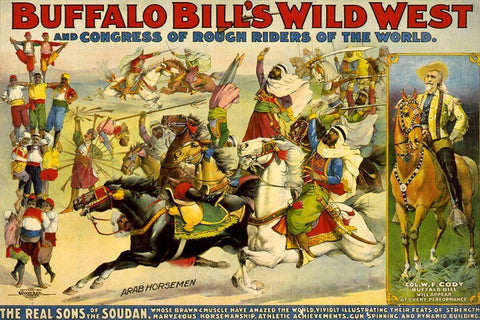 The Real Sons of the Soudan White Modern Wood Framed Art Print with Double Matting by Buffalo Bills Wild West Show Poster