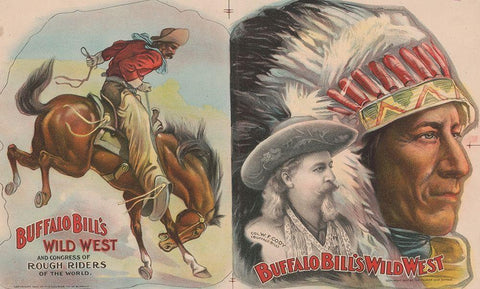 Inside Program White Modern Wood Framed Art Print with Double Matting by Buffalo Bills Wild West Show Poster