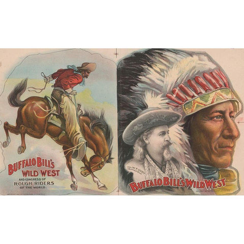 Inside Program Gold Ornate Wood Framed Art Print with Double Matting by Buffalo Bills Wild West Show Poster