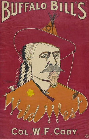 Buffalo Bills Wild West, Col. W.F. Cody White Modern Wood Framed Art Print with Double Matting by Ritchie, Alick P.F