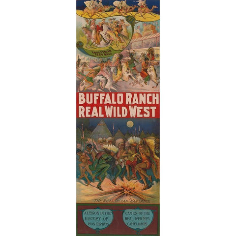 Real wild west White Modern Wood Framed Art Print by Buffalo Ranch Show Poster