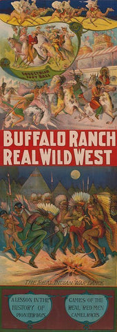 Real wild west White Modern Wood Framed Art Print with Double Matting by Buffalo Ranch Show Poster