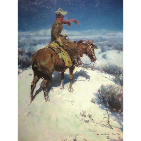 The Lonely Vigil Black Modern Wood Framed Art Print by Dunton, William Herbert