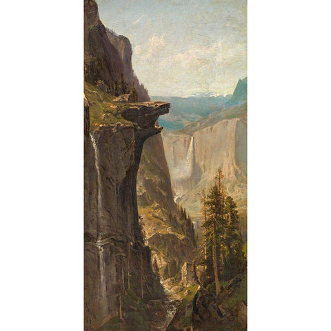 Yosemite Falls, from Glacier Point White Modern Wood Framed Art Print by Keith, William