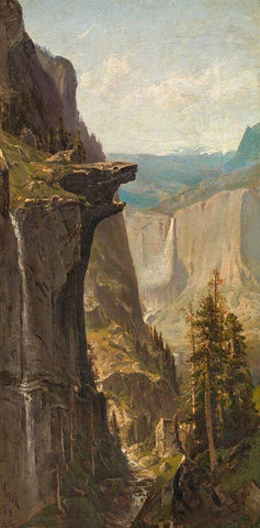 Yosemite Falls, from Glacier Point Black Ornate Wood Framed Art Print with Double Matting by Keith, William