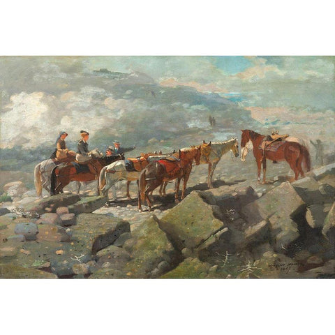 Mount Washington White Modern Wood Framed Art Print by Homer, Winslow