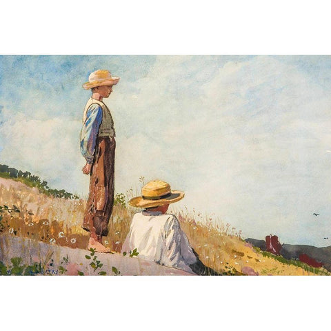 The Blue Boy White Modern Wood Framed Art Print by Homer, Winslow