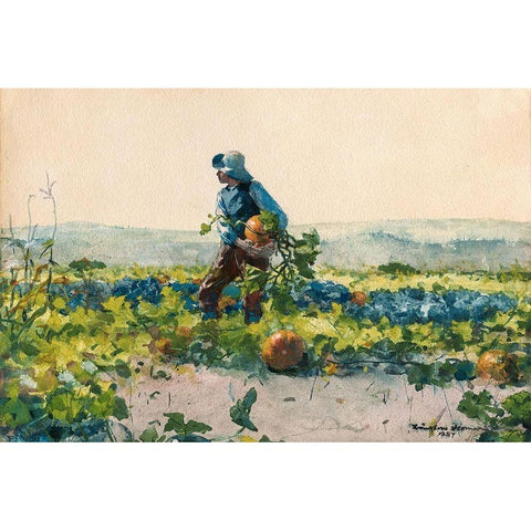For to Be a Farmers Boy Black Modern Wood Framed Art Print with Double Matting by Homer, Winslow