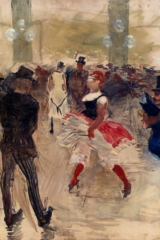 A lElysee Montmartre White Modern Wood Framed Art Print with Double Matting by Toulouse-Lautrec, Henri de
