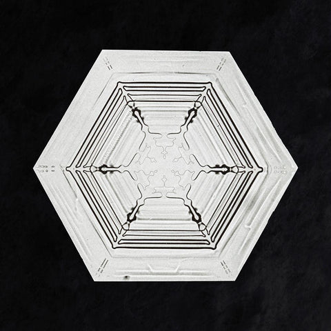 Snowflake 234 Black Modern Wood Framed Art Print by Bentley, Wilson
