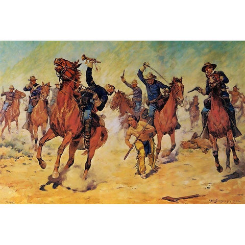 Surrounded Gold Ornate Wood Framed Art Print with Double Matting by Shreyvogel, Charles